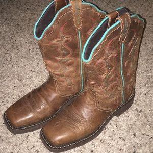 Justin gypsy brown and turquoise boot